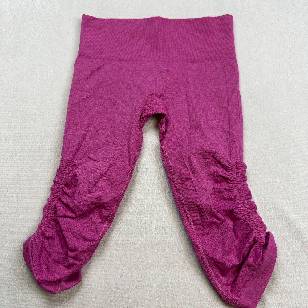 Lululemon In The Flow Crop Leggings Pink Size 4‎ Athletic Ruched